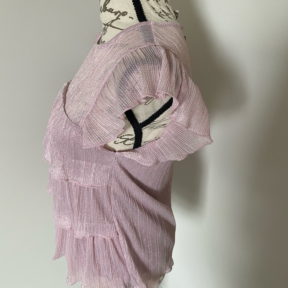 NWT ASOS Blush Ruffle Dressy Top - Picture 3 of 6